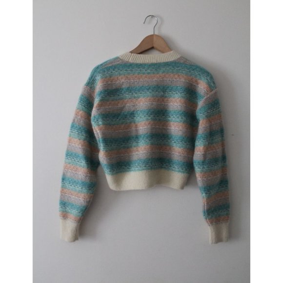 Wilfred Cadence Fair Isle Mohair Sweater Orange Teal Size XS - Picture 3 of 6